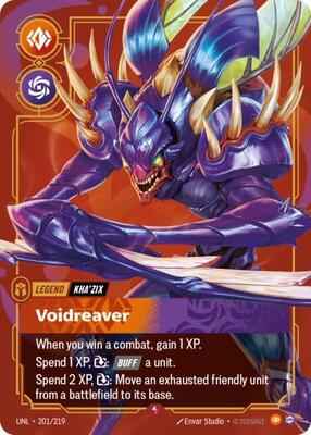 Riftbound: League of Legends Trading Card Game - Unleashed - Kha'Zix - Voidreaver - Rare – 201/219 - Foil