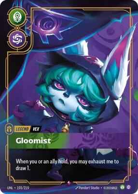 Riftbound: League of Legends Trading Card Game - Unleashed - Vex - Gloomist - Rare – 193/219 - Foil