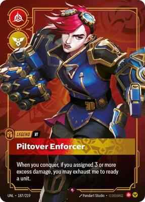 Riftbound: League of Legends Trading Card Game - Unleashed - Vi - Piltover Enforcer - 187/219 - Rare - Foil
