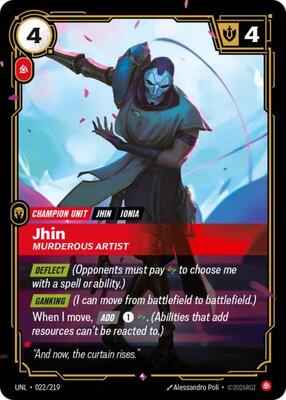 Riftbound: League of Legends Trading Card Game - Unleashed - Jhin - Murderous Artist - 022/219 - Rare - Foil