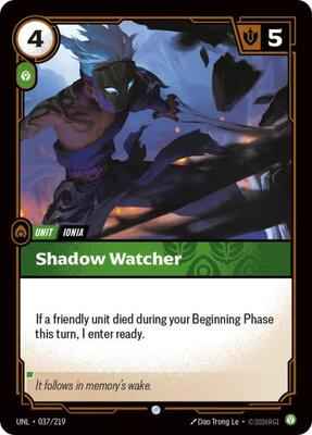 Riftbound: League of Legends Trading Card Game - Unleashed - Shadow Watcher - Common – 037/219 - Foil
