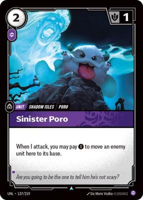 Riftbound: League of Legends Trading Card Game - Unleashed - Sinister Poro - Uncommon - Normal