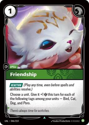 Riftbound: League of Legends Trading Card Game - Unleashed - Friendship - Uncommon - Foil