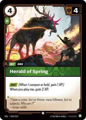 Riftbound: League of Legends Trading Card Game - Unleashed - Herald of Spring - Common – 034/219 - Normal