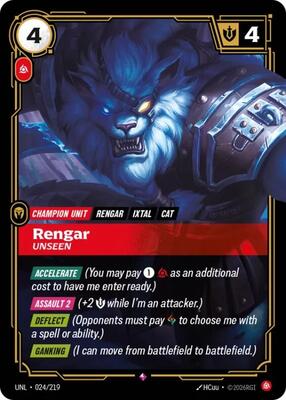 Riftbound: League of Legends Trading Card Game - Unleashed - Rengar - Unseen - Rare - Foil