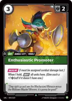 Riftbound: League of Legends Trading Card Game - Unleashed - Enthusiastic Promoter - Uncommon – 043/219 - Normal