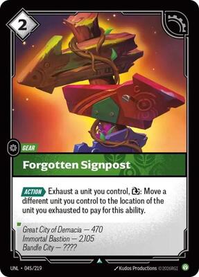 Riftbound: League of Legends Trading Card Game - Unleashed - Forgotten Signpost - Uncommon - Normal