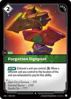 Riftbound: League of Legends Trading Card Game - Unleashed - Forgotten Signpost - Uncommon – 045/219 - Normal