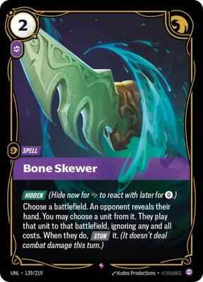Riftbound: League of Legends Trading Card Game - Unleashed - Bone Skewer - 139/219 - Rare - Foil