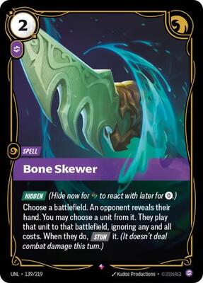 Riftbound: League of Legends Trading Card Game - Unleashed - Bone Skewer - Rare - Foil
