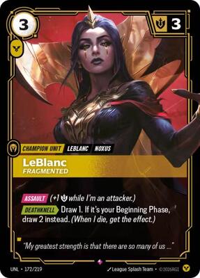Riftbound: League of Legends Trading Card Game - Unleashed - LeBlanc - Fragmented - Rare - Foil
