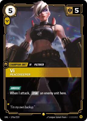 Riftbound: League of Legends Trading Card Game - Unleashed - Vi - Peacekeeper (Alternate Art) - Showcase - Foil
