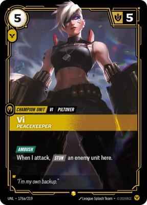 Riftbound: League of Legends Trading Card Game - Unleashed - Vi - Peacekeeper (Alternate Art) - 176a/219 - Showcase - Foil