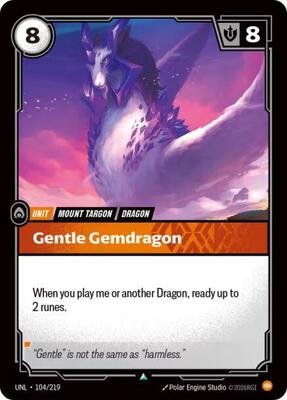 Riftbound: League of Legends Trading Card Game - Unleashed - Gentle Gemdragon - Uncommon - Normal