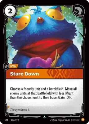 Riftbound: League of Legends Trading Card Game - Unleashed - Stare Down - Uncommon – 107/219 - Normal