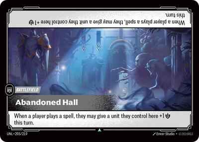 Riftbound: League of Legends Trading Card Game - Unleashed - Abandoned Hall - Uncommon – 205/219 - Normal