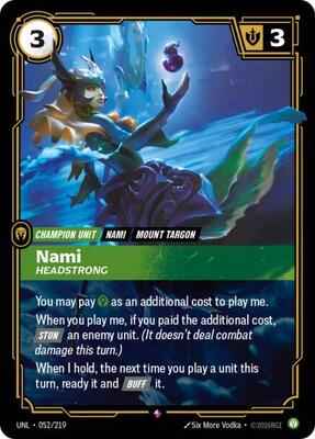 Riftbound: League of Legends Trading Card Game - Unleashed - Nami - Headstrong - 052/219 - Rare - Foil