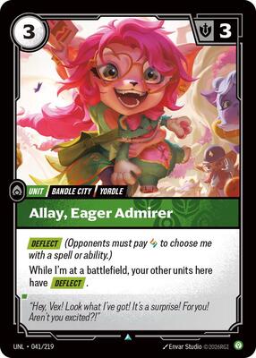 Riftbound: League of Legends Trading Card Game - Unleashed - Allay, Eager Admirer - Uncommon - Normal