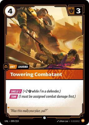 Riftbound: League of Legends Trading Card Game - Unleashed - Towering Combatant - Common - Normal