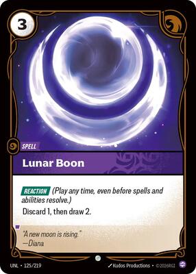 Riftbound: League of Legends Trading Card Game - Unleashed - Lunar Boon - Common - Normal