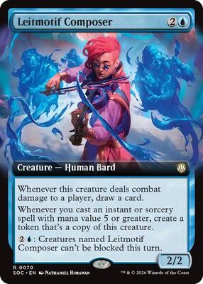 Magic: The Gathering - Commander: Secrets of Strixhaven - Leitmotif Composer (Extended Art) - Rare - Normal