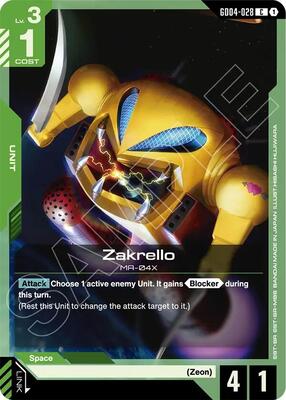 Gundam Card Game - Phantom Aria - Zakrello - C – GD04-028 - Normal