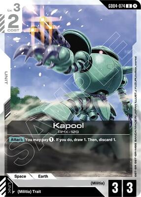 Gundam Card Game - Phantom Aria - Kapool - UC – GD04-074 - Normal