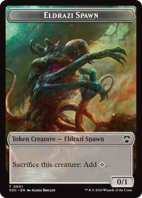 Magic: The Gathering - Commander: Secrets of Strixhaven - Eldrazi Spawn // Worm Double-Sided Token - Token – 1 // 26 - Foil