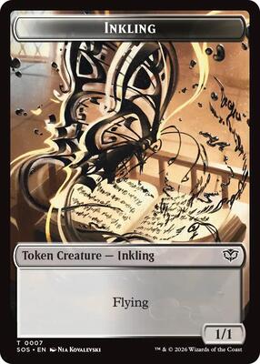Magic: The Gathering - Secrets of Strixhaven - Inkling (0007) // Spirit (0011) Double-Sided Token - Token - Normal