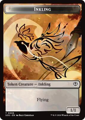 Magic: The Gathering - Secrets of Strixhaven - Inkling (0006) // Spirit (0010) Double-Sided Token - Token - Normal