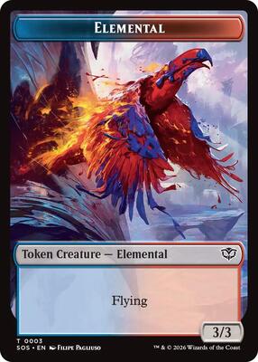 Magic: The Gathering - Secrets of Strixhaven - Elemental (0003) // Treasure Double-Sided Token - Token - Normal