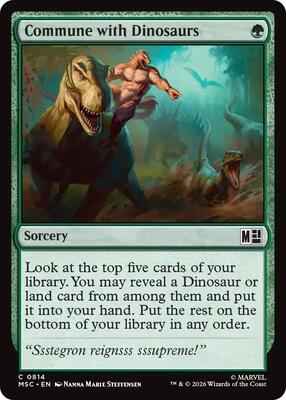 Magic: The Gathering - Commander: Marvel Super Heroes - Commune with Dinosaurs - Common - Foil