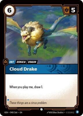 Riftbound: League of Legends Trading Card Game - Vendetta - Cloud Drake - Common - Normal