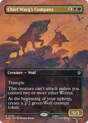 Magic: The Gathering - The Hobbit - Chief Warg's Company (Borderless) - Rare - Normal