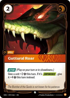 Riftbound: League of Legends Trading Card Game - Vendetta - Guttural Roar - Common - Normal