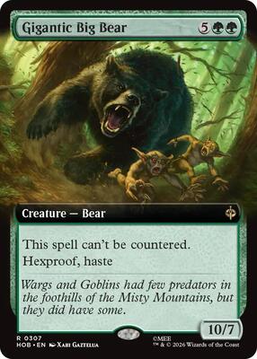 Magic: The Gathering - The Hobbit - Gigantic Big Bear (Extended Art) - Rare - Normal