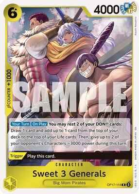 One Piece Card Game - The World's Strongest Warriors - Sweet 3 Generals - Rare – OP17-114 - Foil