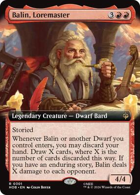Magic: The Gathering - The Hobbit - Balin, Loremaster (Extended Art) - Rare - Normal