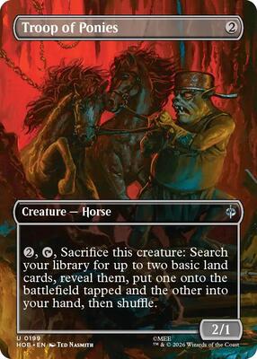 Magic: The Gathering - The Hobbit - Troop of Ponies (Borderless) - Uncommon - Normal