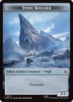 Magic: The Gathering - The Hobbit - Stone Boulder // Dragon Double-Sided Token - Token - Normal