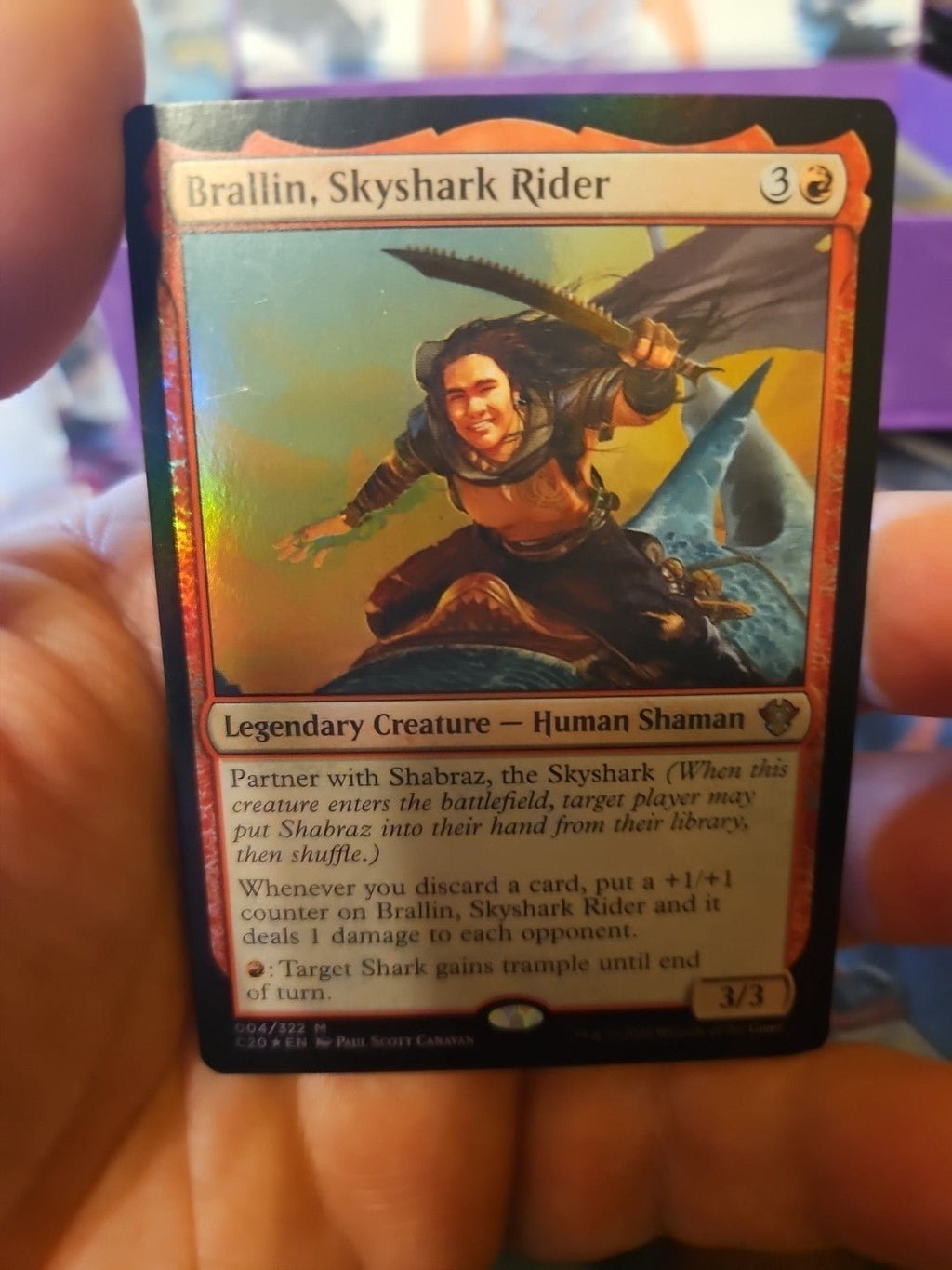 MTG - Commander 2020 - Brallin, Skyshark Rider (Foil) - Anime Card Craze