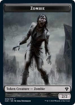 MTG - Commander 2020 - Human Soldier (004) // Zombie Double - Sided Token - Anime Card Craze
