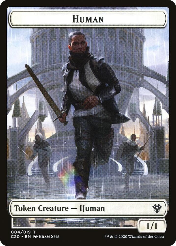 MTG - Commander 2020 - Human // Treasure Double-Sided Token - Anime Card Craze