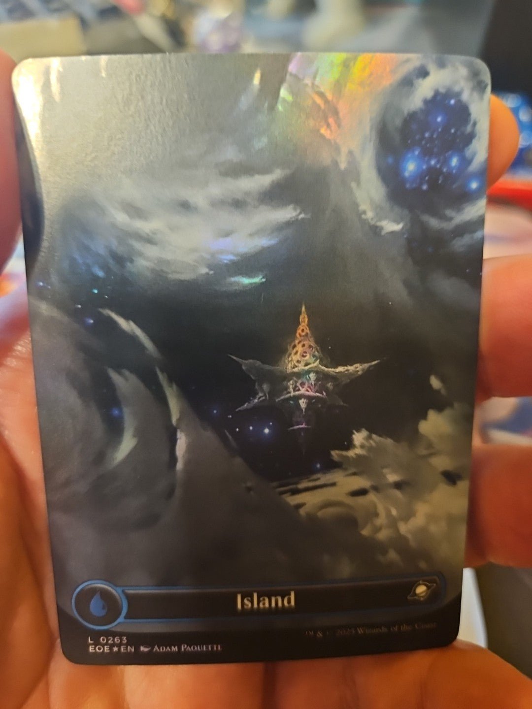 MTG - Edge of Eternities - Island (263) - Celestial Borderless - NM - Foil - Anime Card Craze