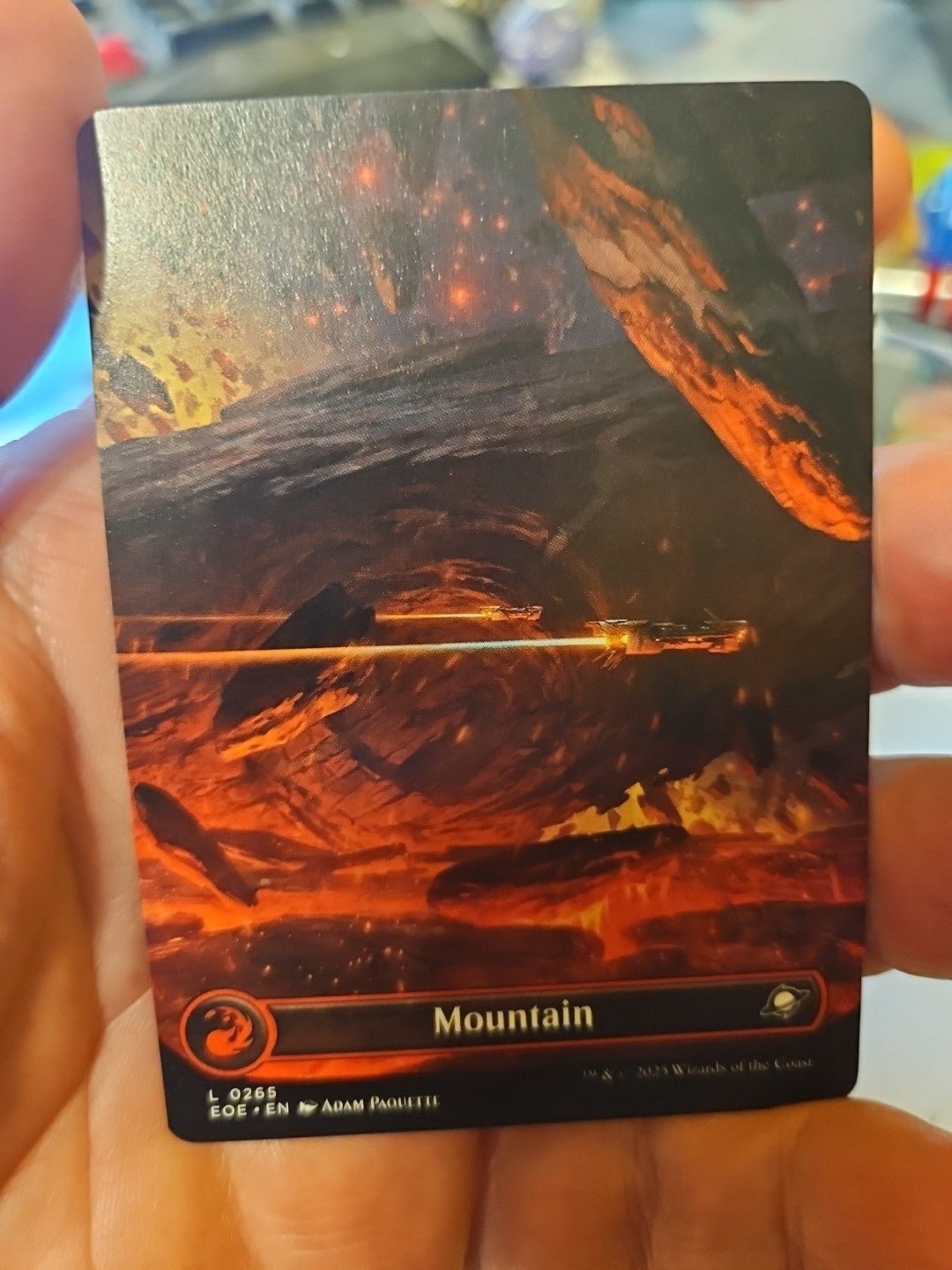 MTG - Edge of Eternities - Mountain (265) - Celestial Borderless - NM - NF - Anime Card Craze