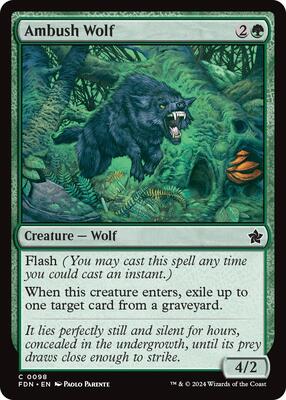 MTG - Foundations - Ambush Wolf - Anime Card Craze