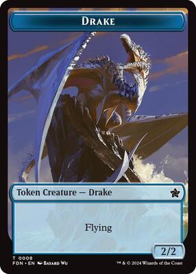 MTG - Foundations - Drake // Goblin Doubled-Sided Token - Anime Card Craze