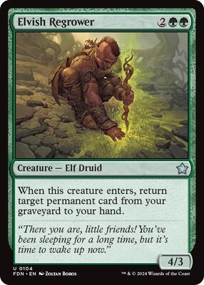 MTG - Foundations - Elvish Regrower - Anime Card Craze