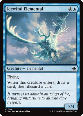 MTG - Foundations - Icewind Elemental - Anime Card Craze