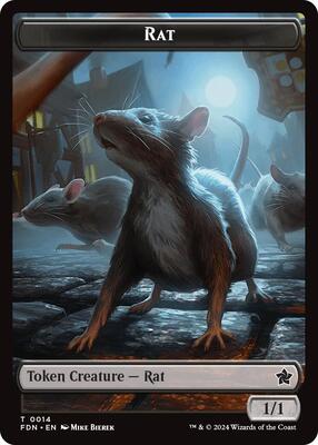 MTG - Foundations - Rat (0014) // Zombie Double-Sided Token - Anime Card Craze